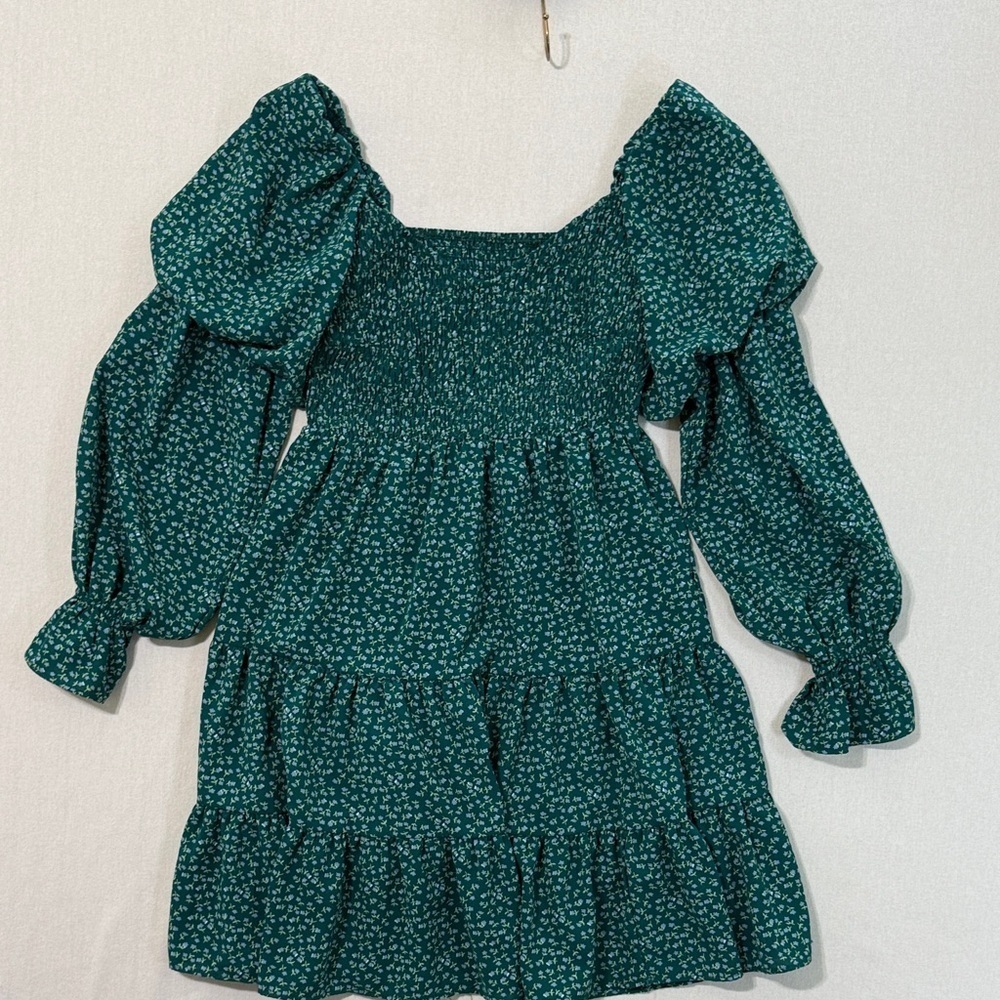 Chic Asymmetrical Dress in Teal Floral